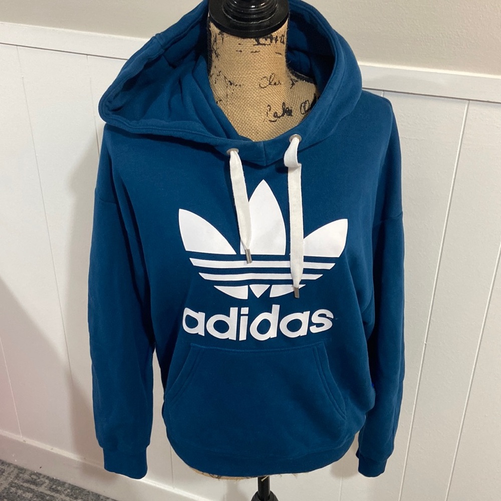 Adidas Hoodie Like New Blue & White
